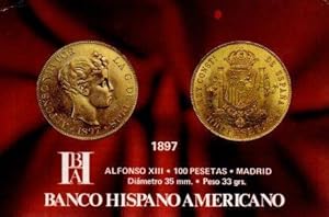 Bild des Verkufers fr POSTAL PV04870: Publicidad Banco Hispano Americano monedas 1897 zum Verkauf von EL BOLETIN