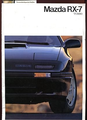 Prospekt Mazda RX-7 Turbo von März 1987 mit Einleger" Ausstattung, technische Daten und Preise"