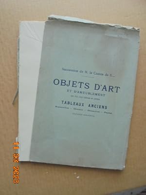 Seller image for Catalogue des Objets D' Art Et D' Ameublement Des XVIIe, XVIIIe Sicles et Autres. Tableaux et Gravures Anciens - Succession de Monsieur Le Comte de B. Hotel Drouot 7/8/9 Mai 1919 for sale by Les Livres des Limbes