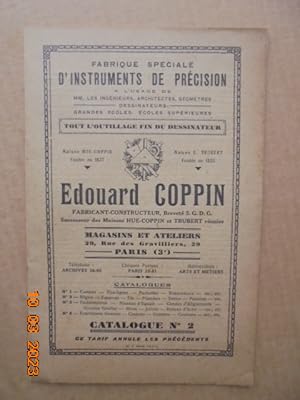Edouard Coppin - fabrique spéciale d'instruments de précision - catalogue n°2