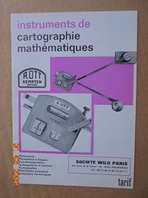 A. Ott (Kempten, Bayern) Instruments de Cartographie Mathematiques - tarif