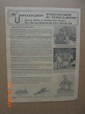 Seller image for Bridger Foundry & Gallery Newsletter December 1978 for sale by Les Livres des Limbes