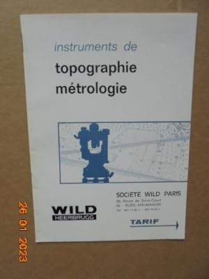 Wild Heerbrugg : Tarif Instruments de Topographie Metrologie