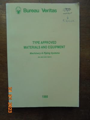 Image du vendeur pour Bureau Veritas : Type Approved Materials and Equipment - Machinery & Piping Systems 1988 mis en vente par Les Livres des Limbes
