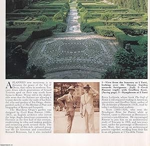 Seller image for Cecil Pinsent's Garden Designs in Tuscany. Several pictures and accompanying text, removed from an original issue of Country Life Magazine, 1990. for sale by Cosmo Books