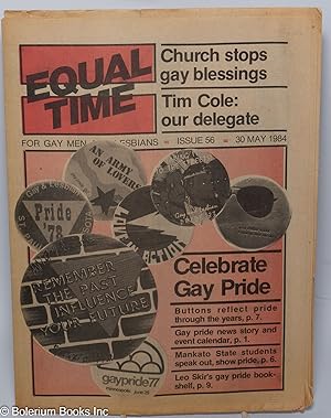 Bild des Verkufers fr Equal Time: for lesbians & gay men; #56, May 30, 1984: Celebrate Gay Pride zum Verkauf von Bolerium Books Inc.