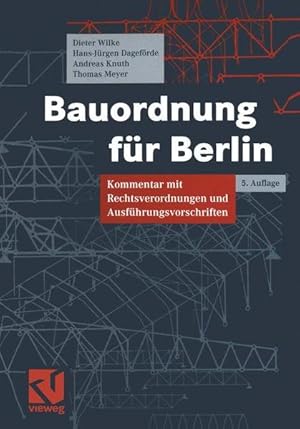 Bild des Verkufers fr Bauordnung fr Berlin: Kommentar mit Rechtsverordnungen und Ausfhrungsvorschriften zum Verkauf von Studibuch