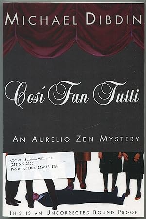 Imagen del vendedor de Cosi Fan Tutti: An Aurelio Zen Mystery a la venta por Between the Covers-Rare Books, Inc. ABAA