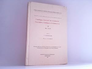 Bild des Verkufers fr Catalogue descriptif des manuscrits. Descriptive Catalogue of Manuscripts . Volume II Mss. 116-275 . NSTITUT FRANAIS D'INDOLOGIE . PUBLICATIONS DU DPARTEMENT D'INDOLOGIE No. 70. 2 . Ouvrage publi avec l'aide de l'Unesco sur la recommandation du Conseil international de la Philosophie et des Sciences Humaines . zum Verkauf von Antiquariat Ehbrecht - Preis inkl. MwSt.