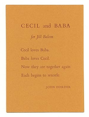 Bild des Verkufers fr Cecil and Baba zum Verkauf von Between the Covers-Rare Books, Inc. ABAA