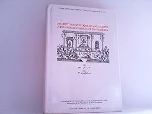 Bild des Verkufers fr DESCRIPTIVE CATALOGUE OF MANUSCRIPTS IN THE FRENCH INSTITUTE OF PONDICHERRY . Here Volume III: Mss. 276-375. PUBLICATIONS DU DPARTEMENT D'INDOLOGIE No. 70. 3 . zum Verkauf von Antiquariat Ehbrecht - Preis inkl. MwSt.