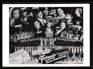 Bild des Verkufers fr Ansichtskarte Berlin, Theater im Admirals-Palast, Revue-Inszenierung der Fledermaus, Fotomontage zum Verkauf von Bartko-Reher