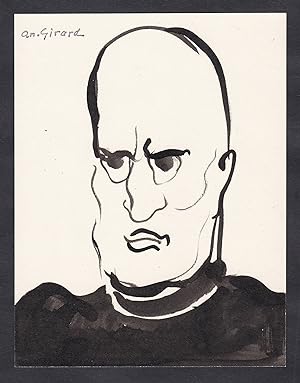 Bild des Verkufers fr (Portrait of a man) - Mann homme / caricature Karikatur / drawing dessin Zeichnung zum Verkauf von Antiquariat Steffen Vlkel GmbH