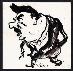 Bild des Verkufers fr (Angry man / Wtender Mann) - caricature Karikatur / drawing dessin Zeichnung zum Verkauf von Antiquariat Steffen Vlkel GmbH