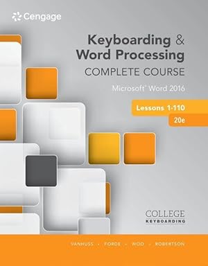 Seller image for Keyboarding and Word Processing Complete Course Lessons 1-110 for sale by moluna