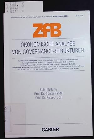 Imagen del vendedor de konomische Analyse Von Governance-Strukturen. a la venta por Antiquariat Bookfarm
