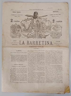 Barretina , La. Semmanari Popular Any I Núm. 35 22 de Agost de 1868