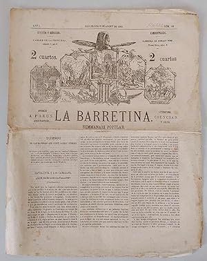 Barretina , La. Semmanari Popular Any I Núm. 33 8 de Agost de 1868