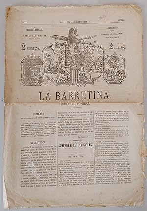 Barretina , La. Semmanari Popular Any I Núm. 11 14 de Mars de 1868