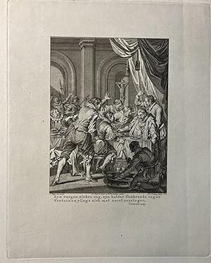 Bookillustration | Dood van Requensens in 1576, Zyn wangen zinken weg (.), History print used in ...