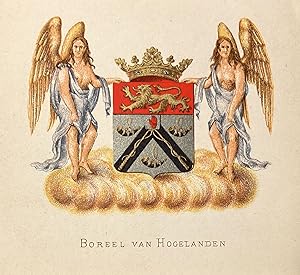 [Heraldic coat of arms] Coloured coat of arms of the Boreel van Hogelanden family, family crest, ...