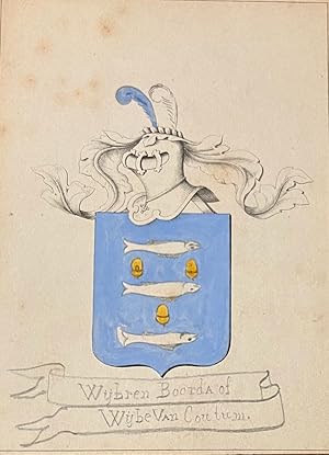 [Heraldic coat of arms] Coloured coat of arms of the Wijbren Boorda family or Wijbe Van Coutum fa...