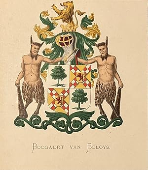 [Heraldic coat of arms] Coloured coat of arms of the Boogaert van Beloys family, family crest, 1 p.