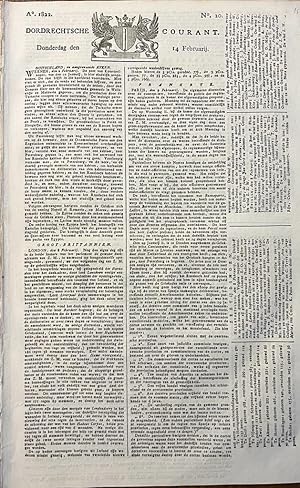 Newspaper Dordrecht 1822 | Dordrechtsche courant 14 februari 1822, no 20, Blussé & Comp Dordrecht...