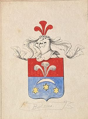 [Heraldic coat of arms] Coloured coat of arms of the Bootsma family, family crest, 1 p.
