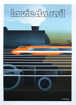 1986 French Travel Poster, La Vie du Rail (Train), Fix Masseau