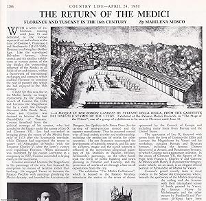 Imagen del vendedor de Florence and Tuscany in the 16th Century: The Return of the Medici. Several pictures and accompanying text, removed from an original issue of Country Life Magazine, 1980. a la venta por Cosmo Books