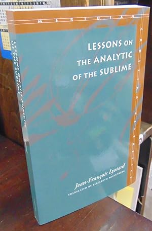 Seller image for Lessons on the Analytic of the Sublime for sale by Atlantic Bookshop