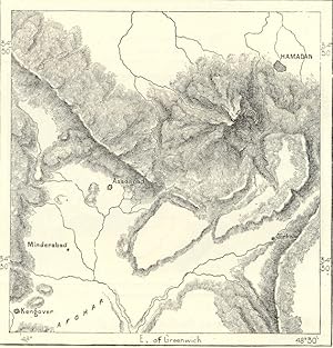 Hamadan and Mount Elvend,1882 Antique Intext Map