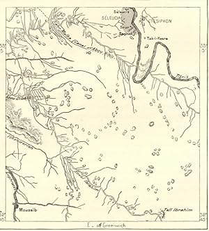 Mounds of the Tigris Valley south of Seleicia,1882 Antique Intext Map