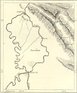 Shush or Susa in the Khuzestan Province of southwestern Iran,1882 Antique Intext Map