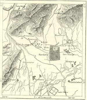 Kandahar and surrounding area,1882 Antique Intext Map