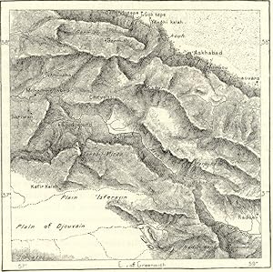 Kushan and Source of the Atrek River,1882 Antique Intext Map