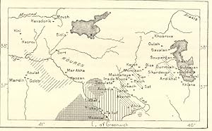 Catholic and Protestant Missions amongst the Nistorians and Chaldeans,1882 Antique Intext Map