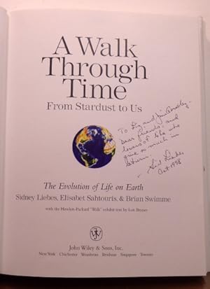 Immagine del venditore per A WALK THROUGH TIME: From Stardust to Us--The Evolution of Life on Earth [SIGNED] venduto da RON RAMSWICK BOOKS, IOBA