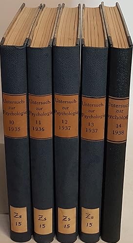 Bild des Verkufers fr Untersuchungen zur Psychologie Philosophie u. Pdagogik (KONVOLUT aus 5 Bnden) - hier vorhanden: neue Folge: Bd.10 (1935) - 14 (1938) zum Verkauf von books4less (Versandantiquariat Petra Gros GmbH & Co. KG)