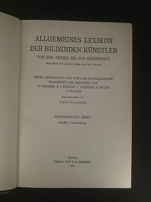 Allgemeines Lexikon der bildenden Künstler von der Antike bis zur Gegenwart. Dreissigster Band: S...