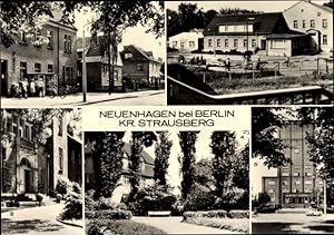 Ansichtskarte / Postkarte Neuenhagen bei Berlin, Kulturhaus, Krankenhaus, Rathaus, Bahnhofsvorpla...