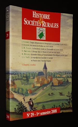 Bild des Verkufers fr Histoire et socits rurales (n29, 2e semestre 2008) zum Verkauf von Abraxas-libris