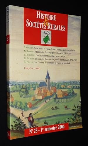 Bild des Verkufers fr Histoire et socits rurales (n25, 1er semestre 2006) zum Verkauf von Abraxas-libris