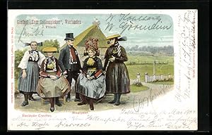 Bild des Verkufers fr Ansichtskarte Hamburg-Vierlande, Vierlnder Trachten, Brautpaar zum Verkauf von Bartko-Reher