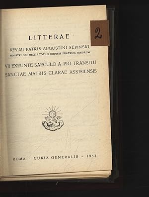 Bild des Verkufers fr Litterae - VII Exeunte saeculo a pi transito S. Clarae. zum Verkauf von Antiquariat Bookfarm