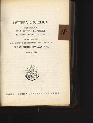 Bild des Verkufers fr Lettera Enciclica: IV cent. Trans. S. Pietro d'Alcantara. zum Verkauf von Antiquariat Bookfarm