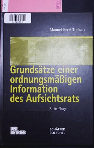 Seller image for Grundstze einer ordnungsmigen Information des Aufsichtsrats. for sale by Antiquariat Bookfarm