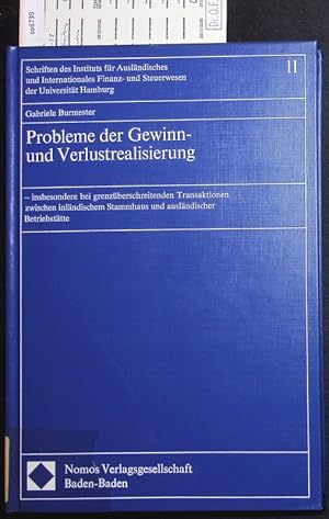 Imagen del vendedor de Probleme der Gewinn- und Verlustrealisierung. Insbesondere bei grenzberschreitenden Transaktionen zwischen inlndischem Stammhaus und auslndischer Betriebsttte. a la venta por Antiquariat Bookfarm