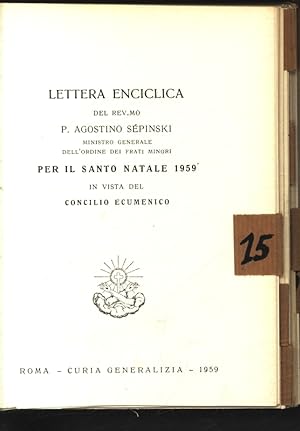 Bild des Verkufers fr Letters Enciclica . . . per il Santo Natale. . zum Verkauf von Antiquariat Bookfarm